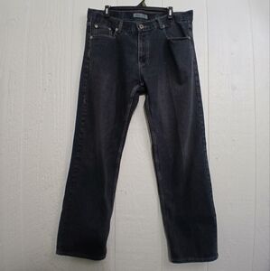 Royal Link Y2K Black Distressed Wash Black 100% Cotton Jeans- Men's 40x32 EUC